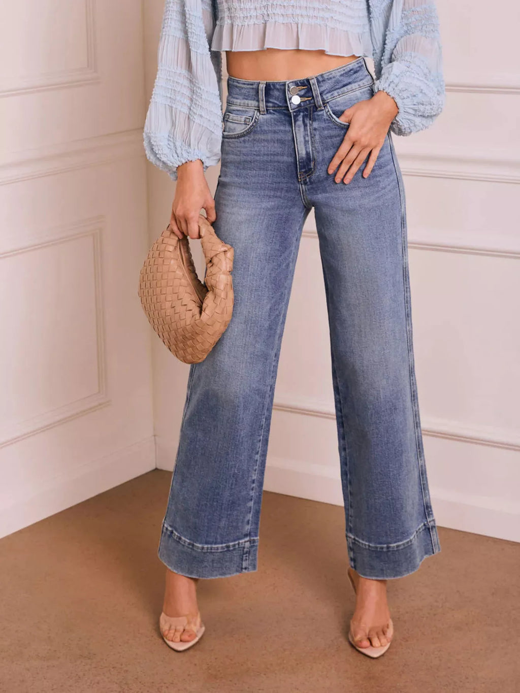 High-Waisted Wide-Leg Jeans