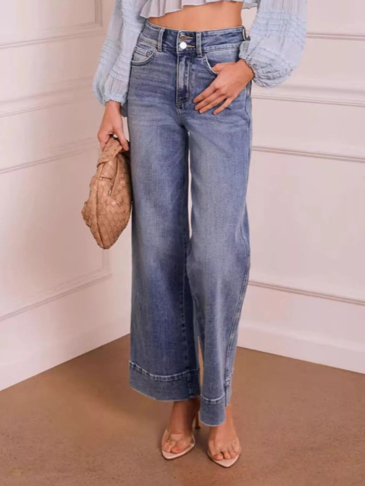 High-Waisted Wide-Leg Jeans