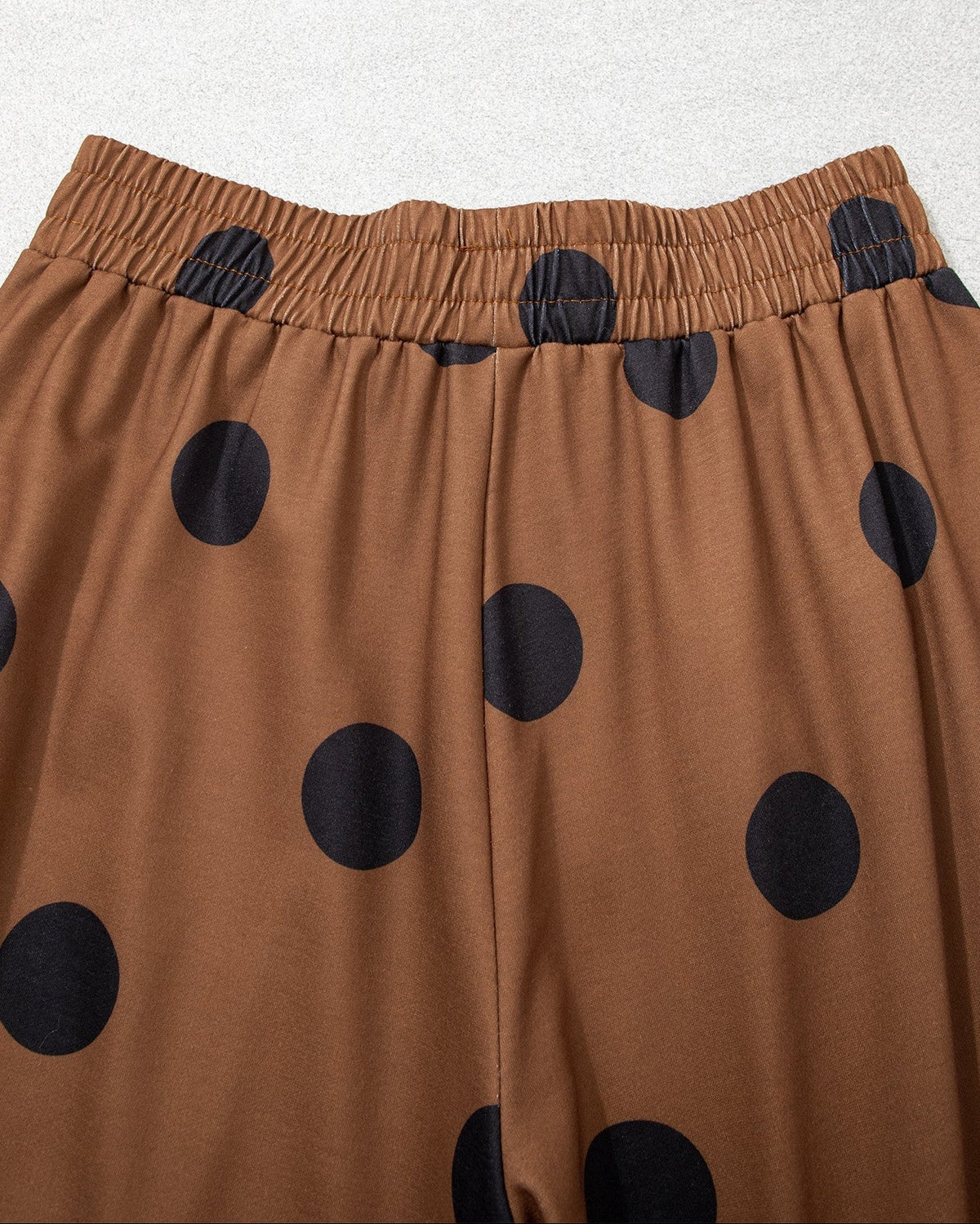 Ivy Polka Dot Wide Leg Elastic Waist Casual Pants