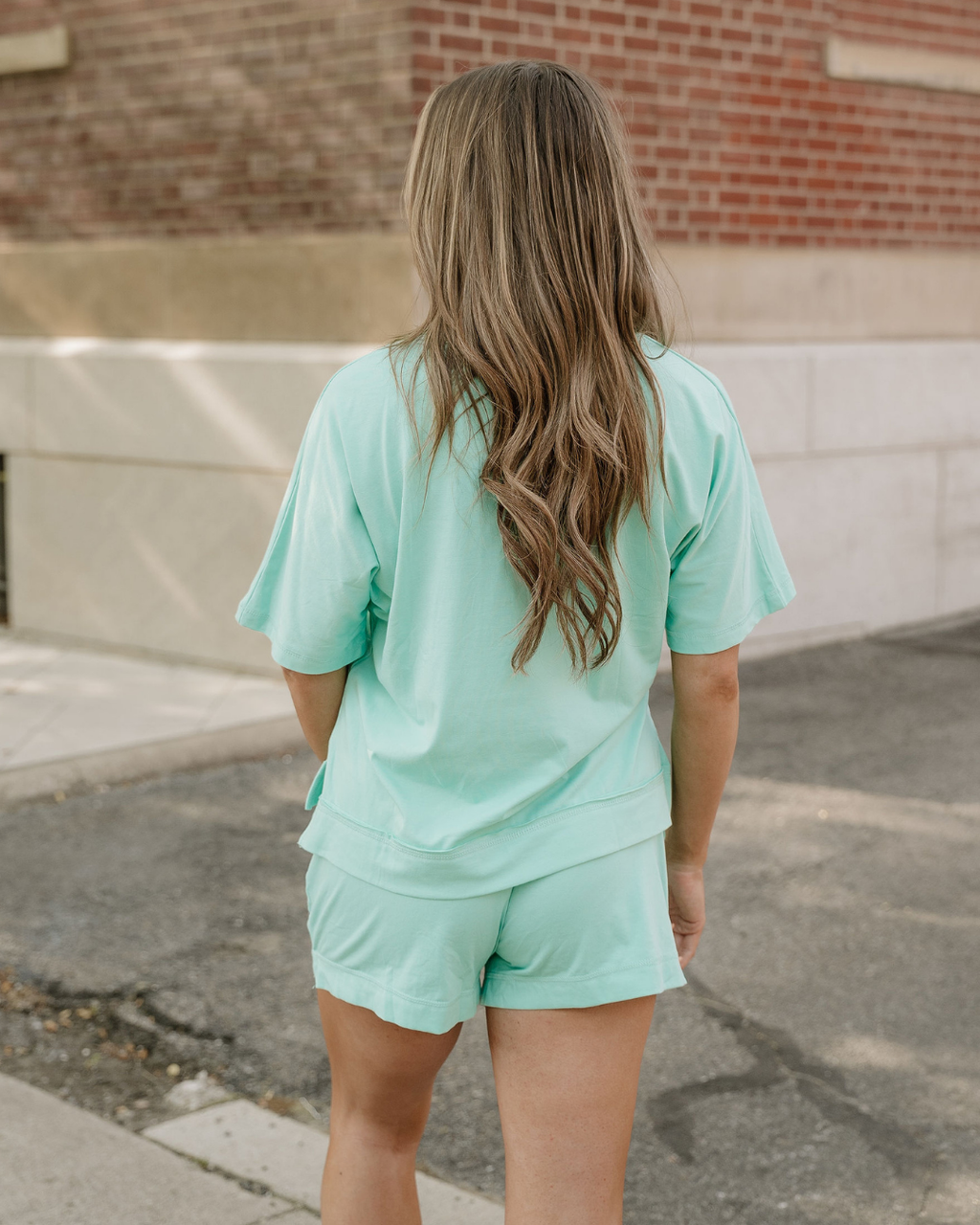 Jess Raw Edge Patch Pocket Oversized Top and Shorts Set