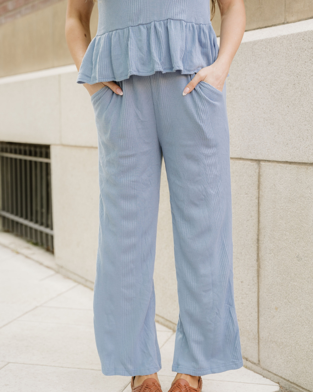 Jordan Ribbed Ruffle Tank Top and Pants Set