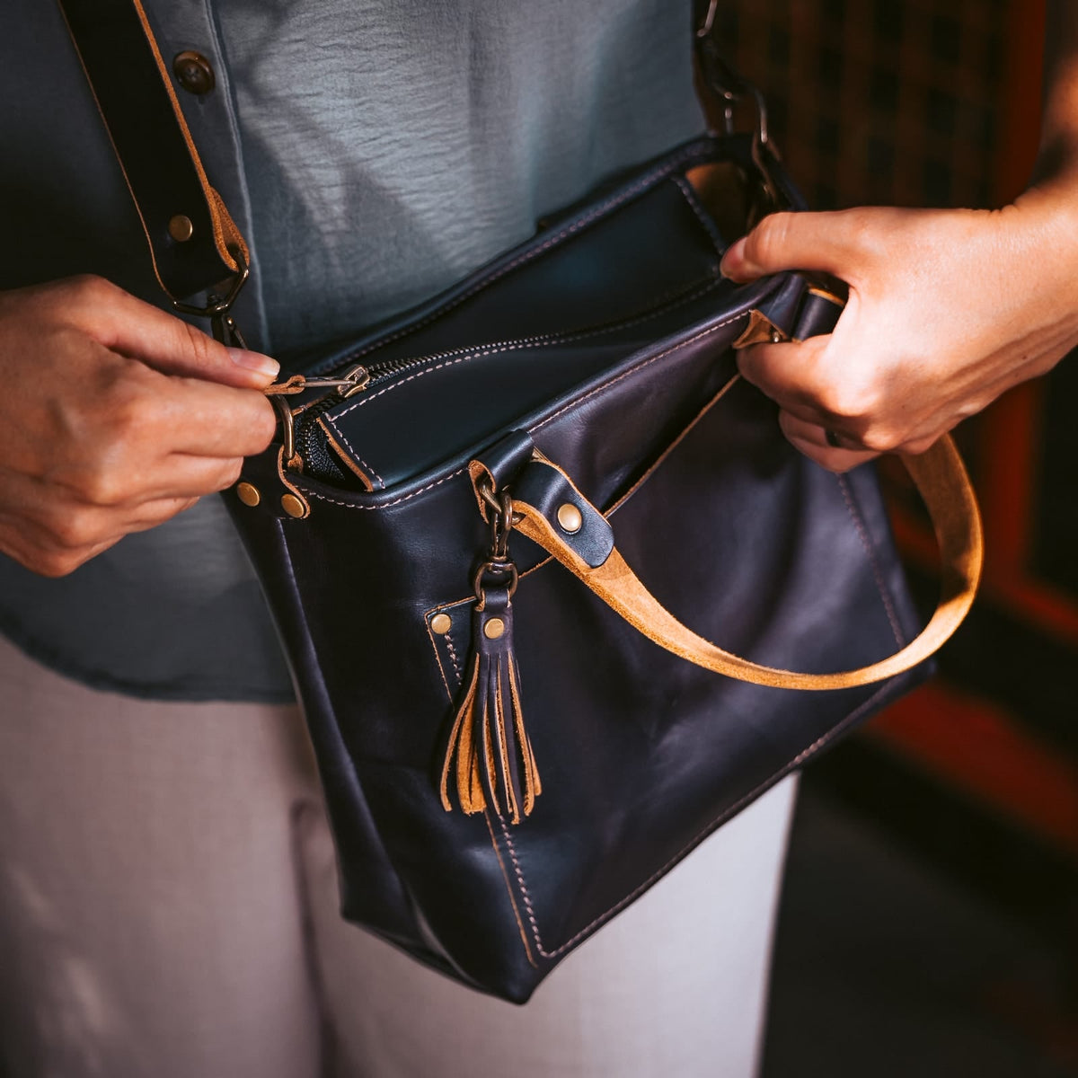 Leather Crossbody Bag — Deluxe — view 27