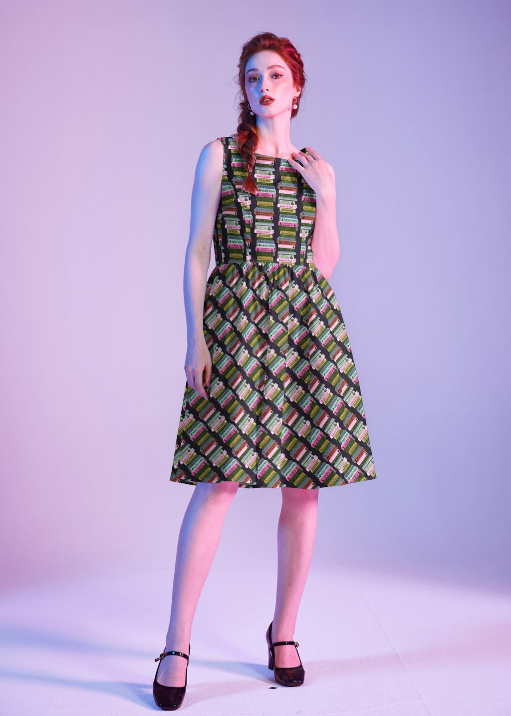 Retrolicious Haunted Book Stacks Vintage Dress